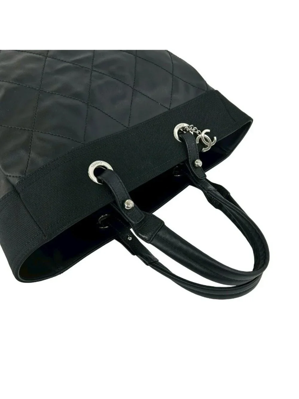 Chanel Paris Biarritz MM Leather Tote Black